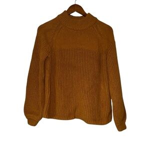 Madewell Camel Mock Neck Knit Sweater